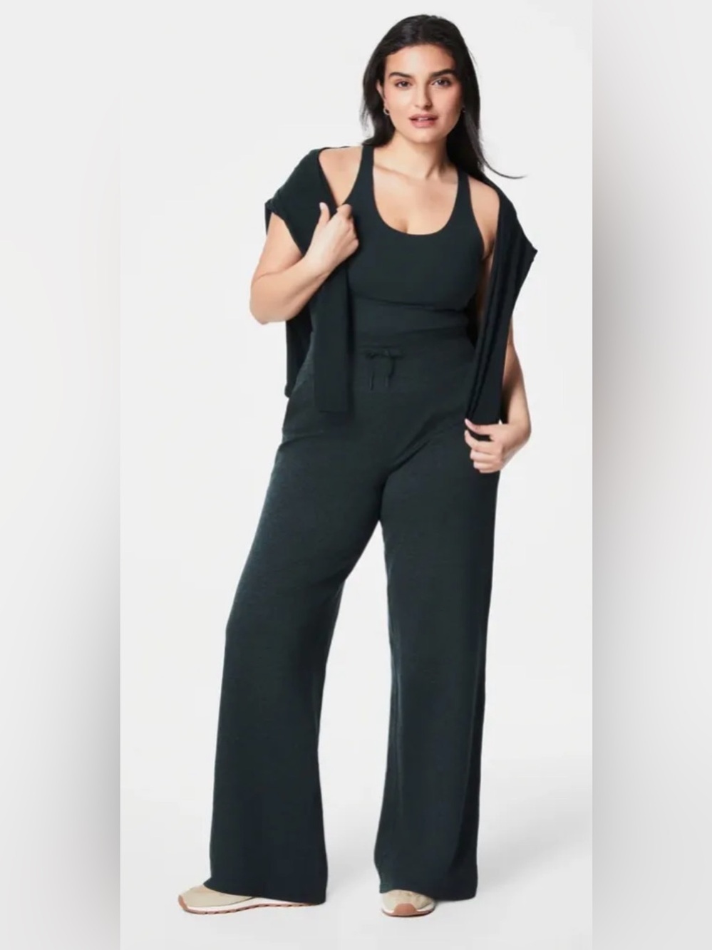 SPANXsmooth SoftStretch Wide Leg Pant Essex Green Heather